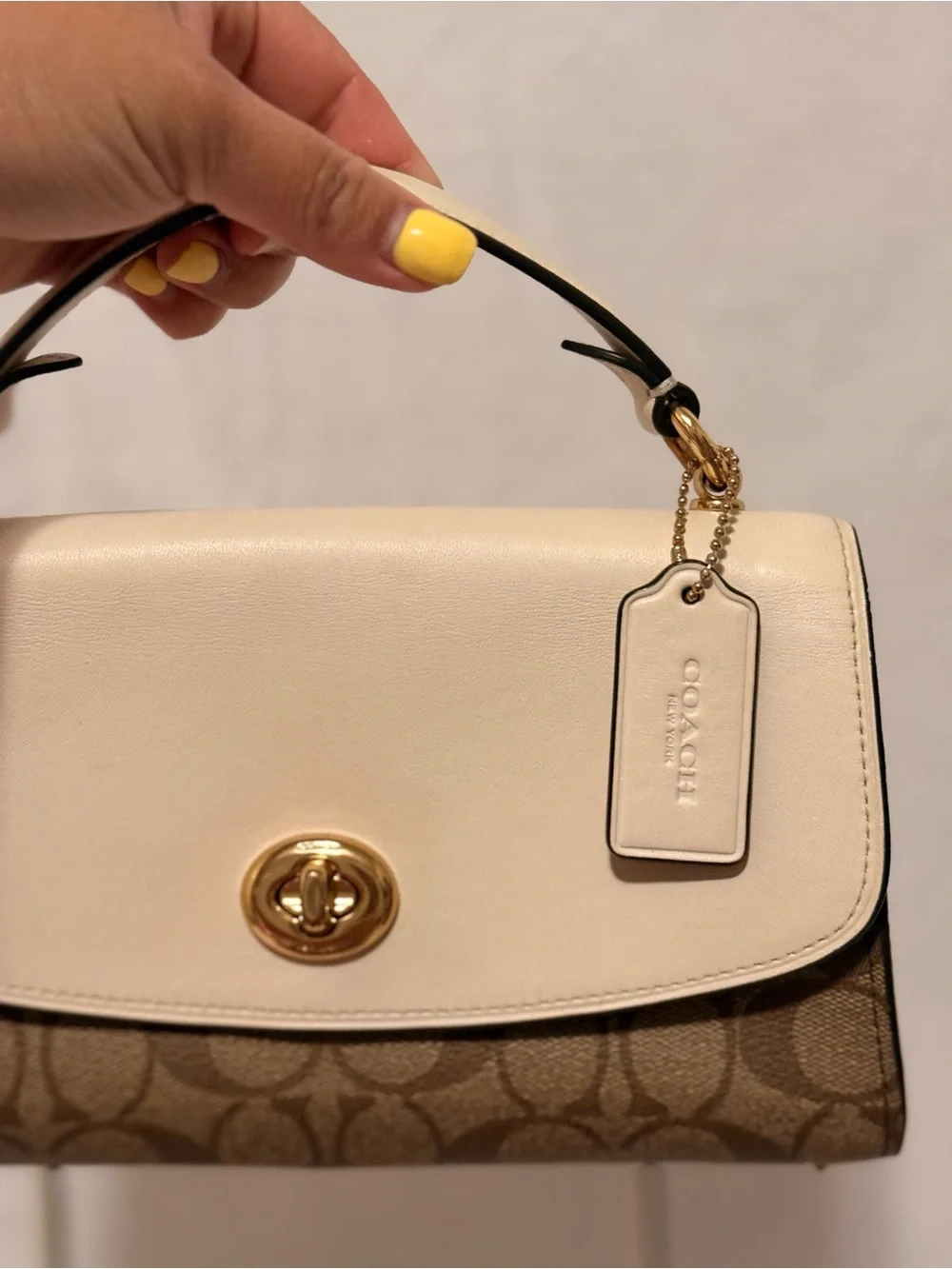 Coach Tilly Satchel 23 In Signature Canvas in Khaki/ Chalk